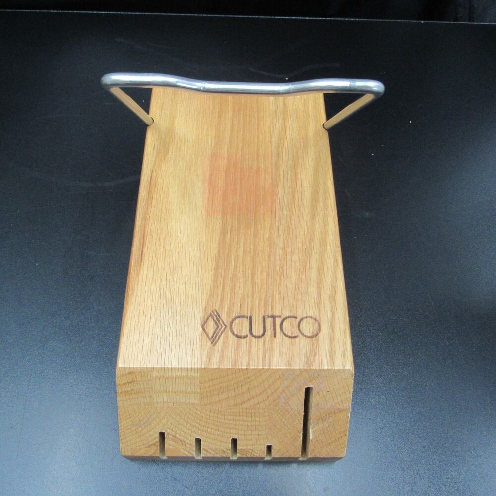 Cutco Wooden 5 Slot Space Saver Knife Block With Folding Stand